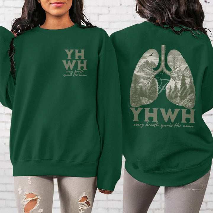 Christianartworkshop Quotation Style Every Breath Speaks His Name Fleece Lined Polyester Sweatshirt - image 3