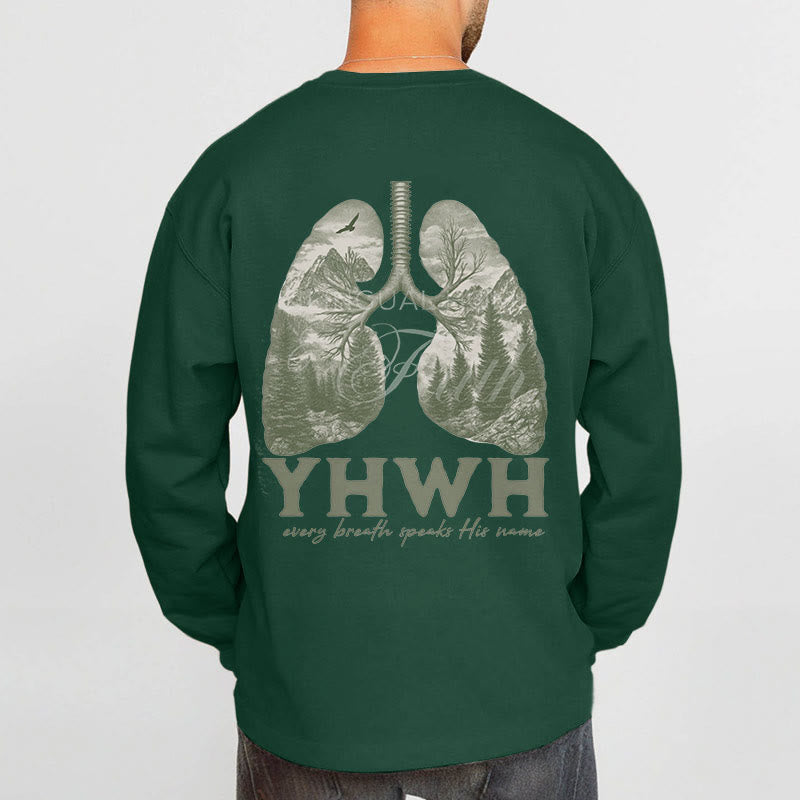 Christianartworkshop Quotation Style Every Breath Speaks His Name Fleece Lined Polyester Sweatshirt - image 5