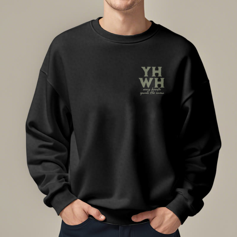Christianartworkshop Quotation Style Every Breath Speaks His Name Fleece Lined Polyester Sweatshirt - image 8