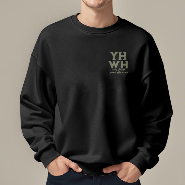 Christianartworkshop Quotation Style Every Breath Speaks His Name Fleece Lined Polyester Sweatshirt - image 8