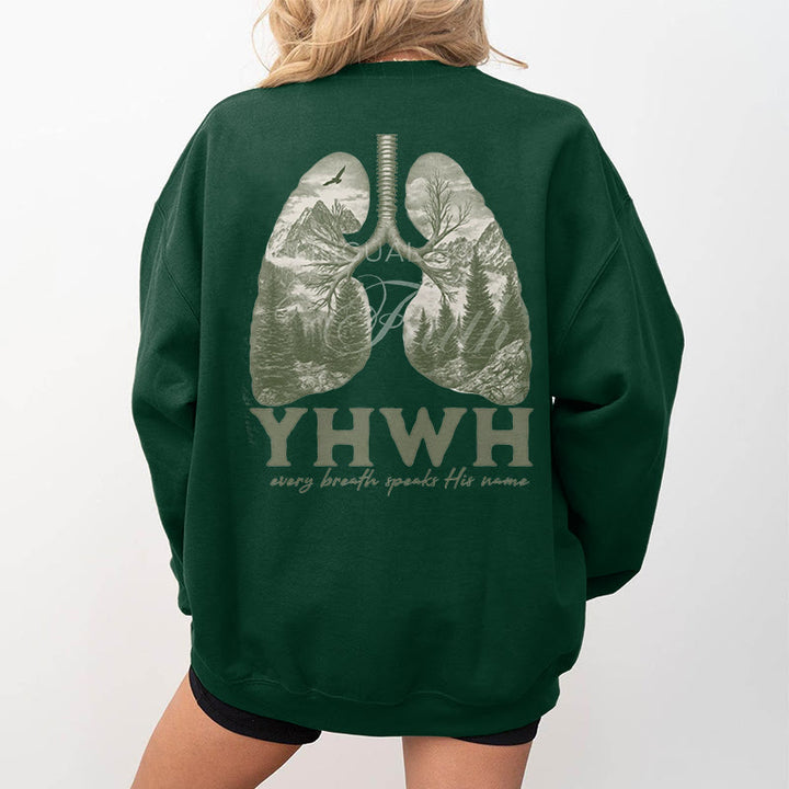 Christianartworkshop Quotation Style Every Breath Speaks His Name Fleece Lined Polyester Sweatshirt - image 6