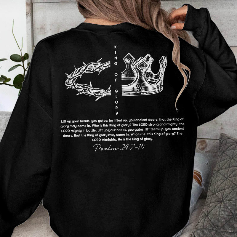 Christianartworkshop Quotation Style Jesus Is The King Fleece Lined Polyester Sweatshirt - image 5