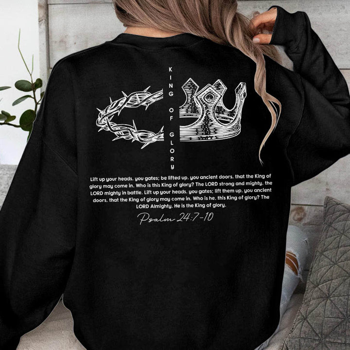 Christianartworkshop Quotation Style Jesus Is The King Fleece Lined Polyester Sweatshirt - image 5