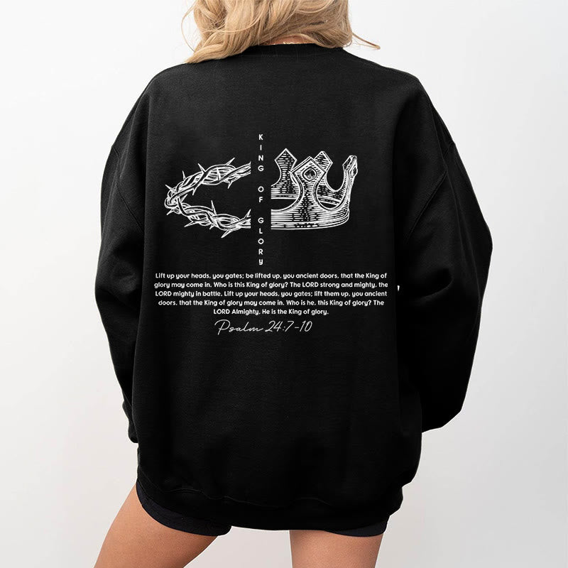 Christianartworkshop Quotation Style Jesus Is The King Fleece Lined Polyester Sweatshirt - image 6