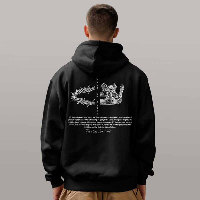 Christianartworkshop Quotation Style Jesus Is The King Fleece Lined Polyester Hoodie - image 6