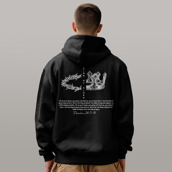 Christianartworkshop Quotation Style Jesus Is The King Fleece Lined Polyester Hoodie - image 6