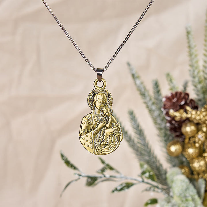 Christianartworkshop Classic Style Madonna And Child Faith Symbol Pendant Necklace - image 5