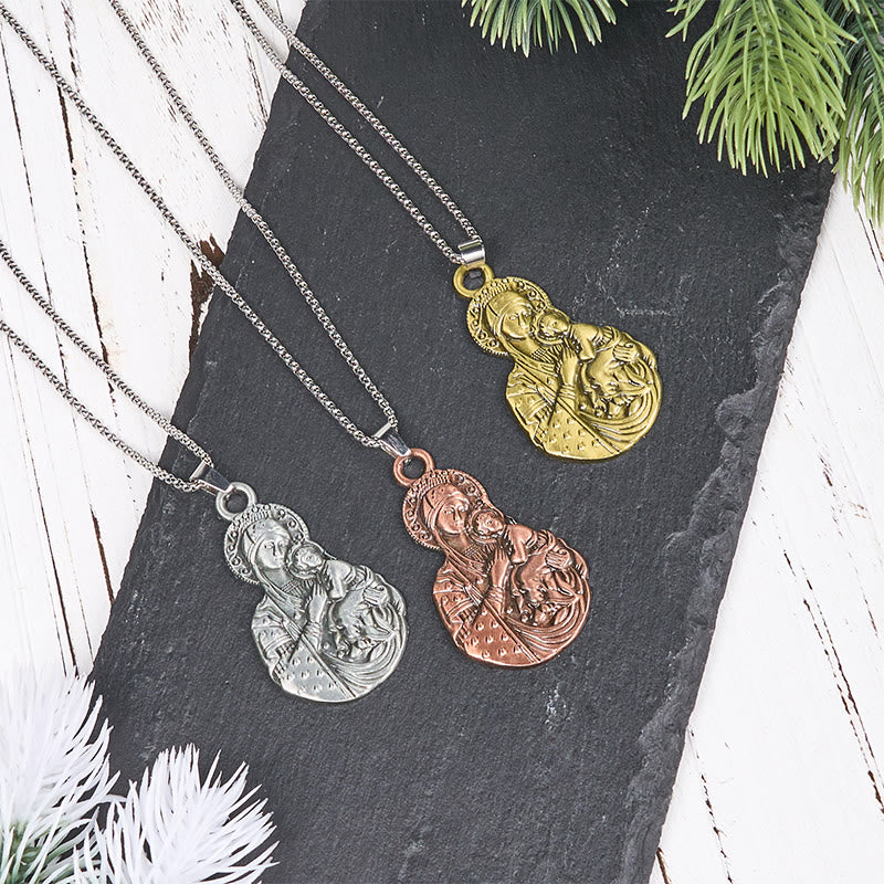 Christianartworkshop Classic Style Madonna And Child Faith Symbol Pendant Necklace - image 8