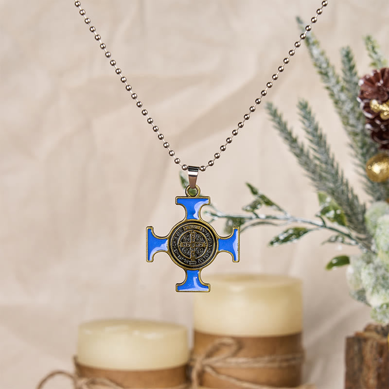 Christianartworkshop Classic Style Saint Benedict Cross Protection Pendant Necklace - image 4