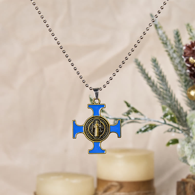 Christianartworkshop Classic Style Saint Benedict Cross Protection Pendant Necklace - image 3