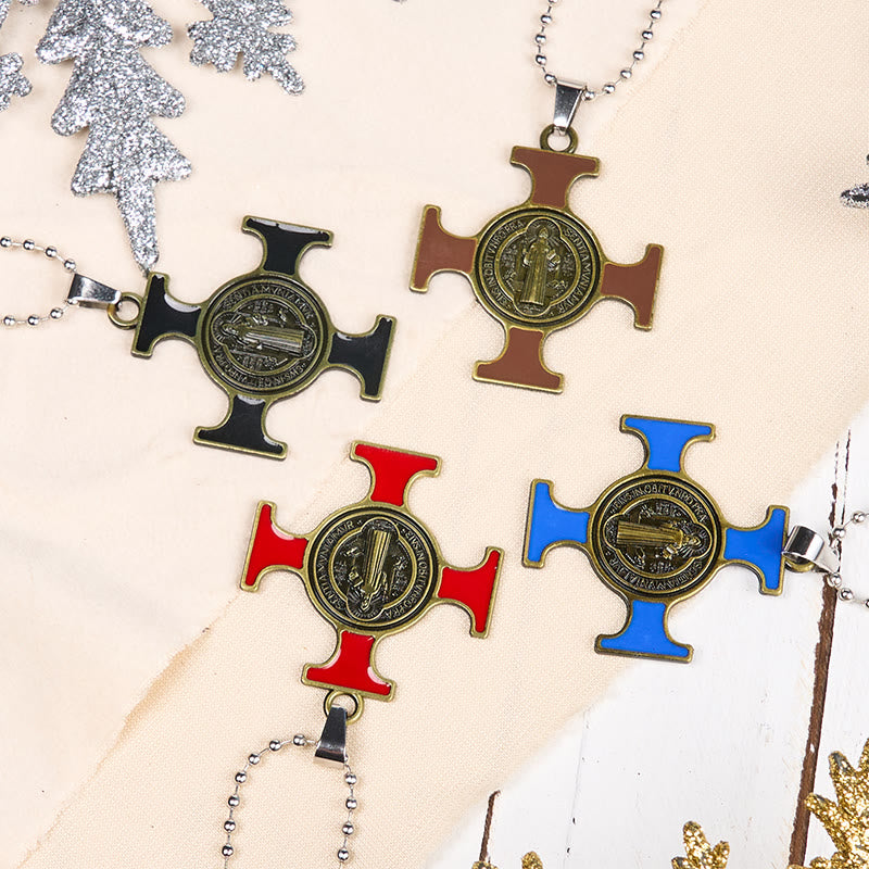 Christianartworkshop Classic Style Saint Benedict Cross Protection Pendant Necklace - image 8