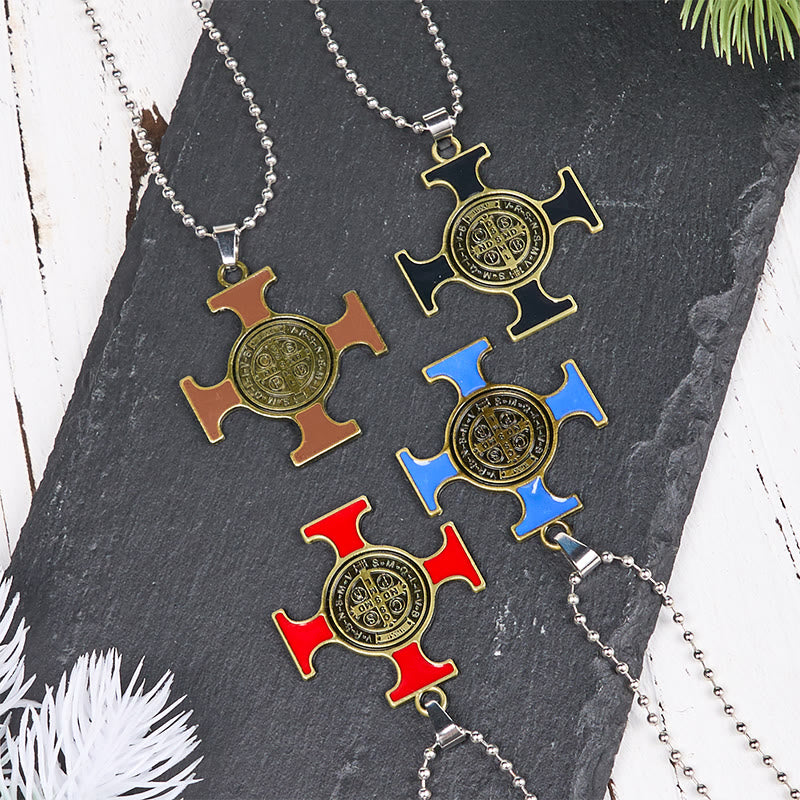 Christianartworkshop Classic Style Saint Benedict Cross Protection Pendant Necklace - image 9