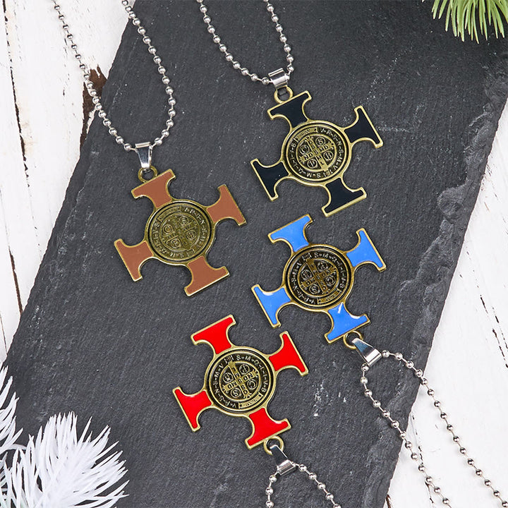 Christianartworkshop Classic Style Saint Benedict Cross Protection Pendant Necklace - image 9