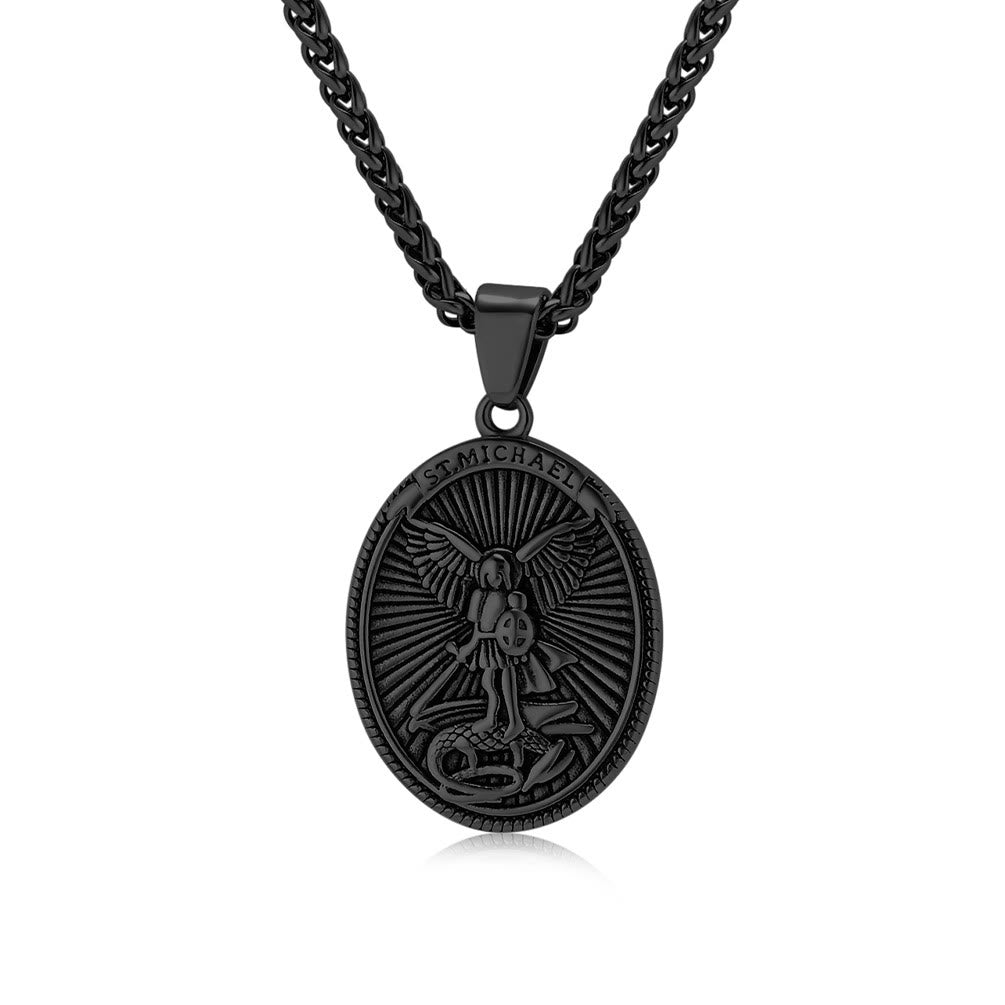 Christianartworkshop Classic Style Saint Michael Archangel Ephesians 6:10 Pendant Necklace - Black - image 9