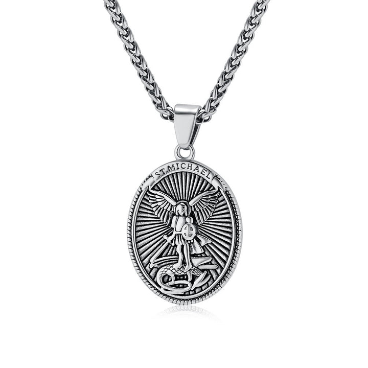 Christianartworkshop Classic Style Saint Michael Archangel Ephesians 6:10 Pendant Necklace - Silver - image 4