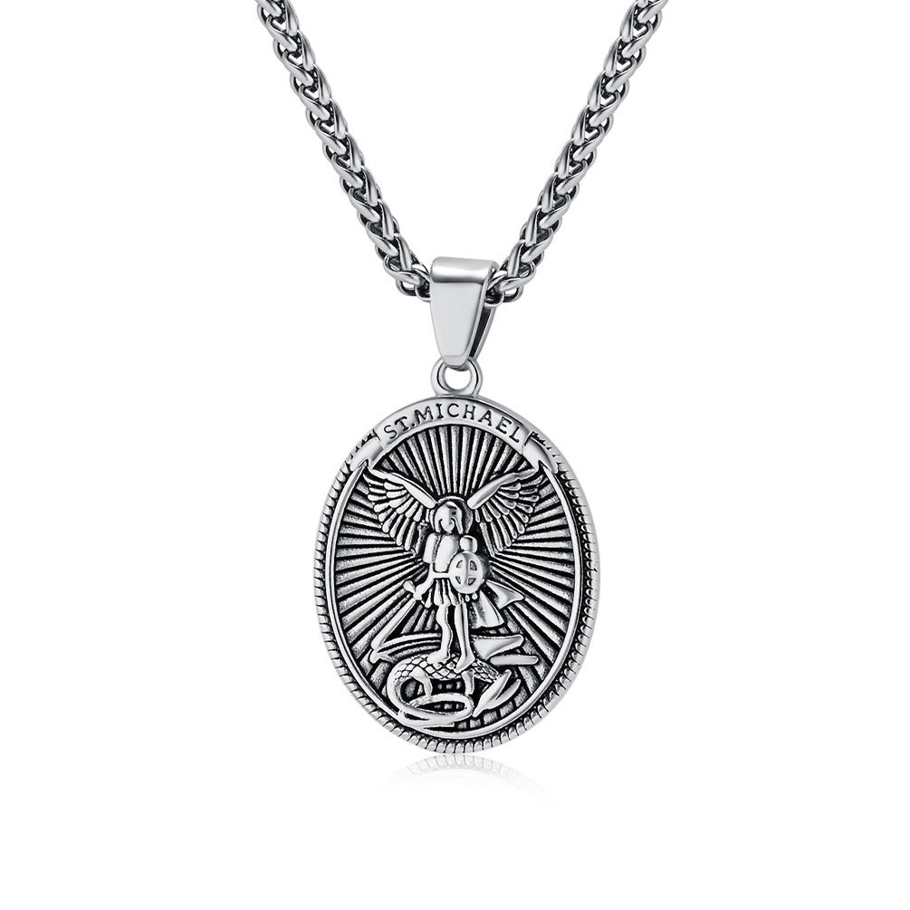 Christianartworkshop Classic Style Saint Michael Archangel Ephesians 6:10 Pendant Necklace - Silver - image 5