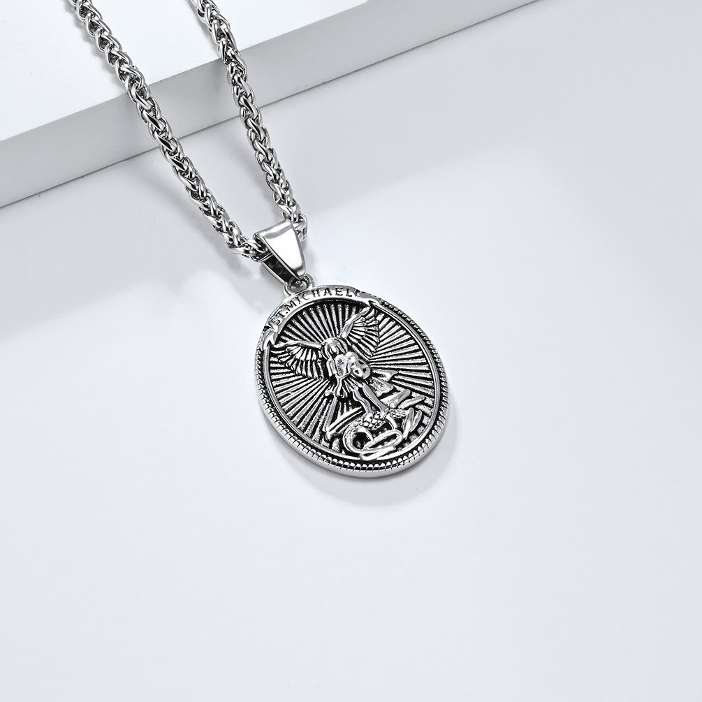 Christianartworkshop Classic Style Saint Michael Archangel Ephesians 6:10 Pendant Necklace - image 6