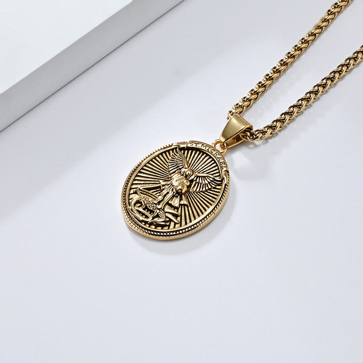 Christianartworkshop Classic Style Saint Michael Archangel Ephesians 6:10 Pendant Necklace - image 4