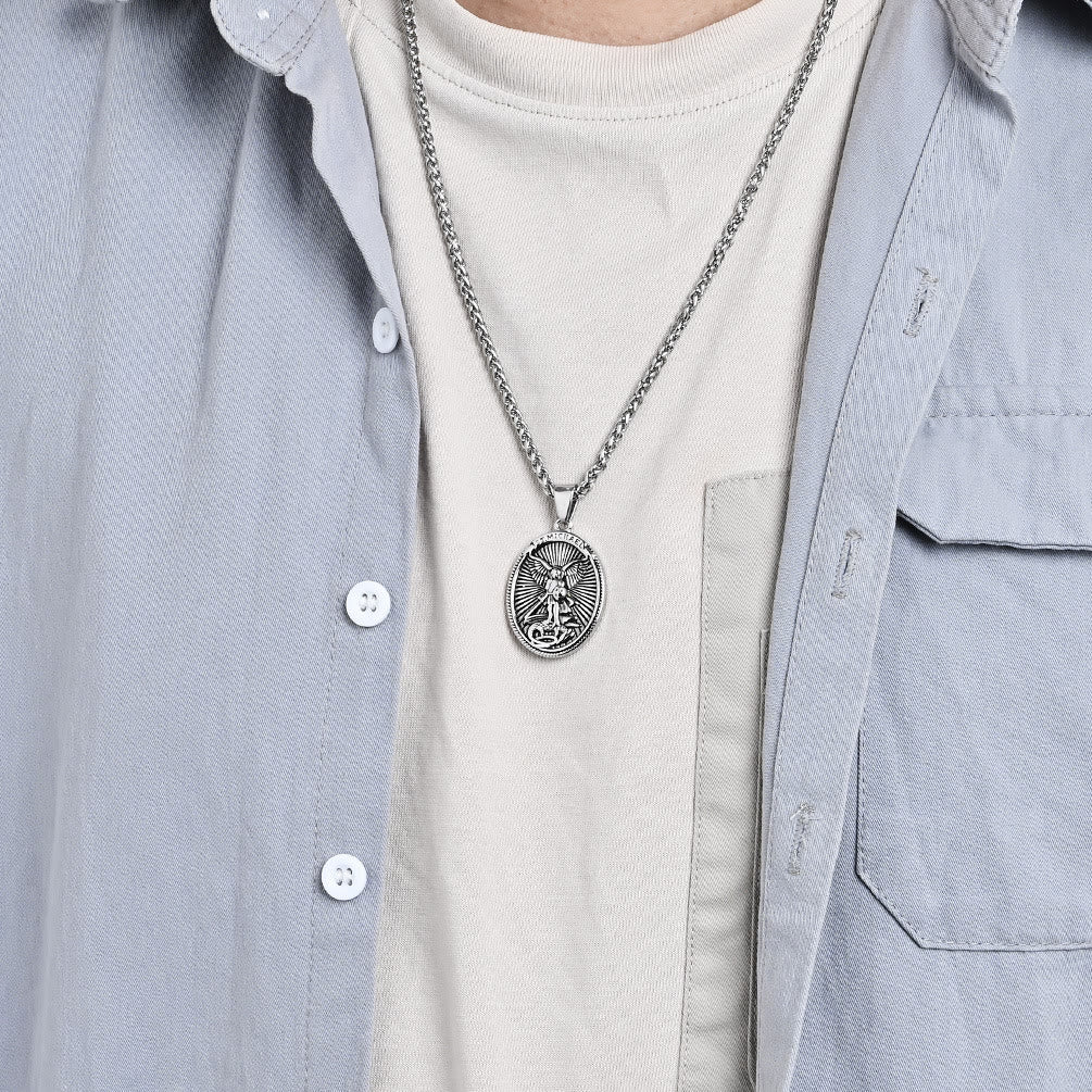 Christianartworkshop Classic Style Saint Michael Archangel Ephesians 6:10 Pendant Necklace - image 8