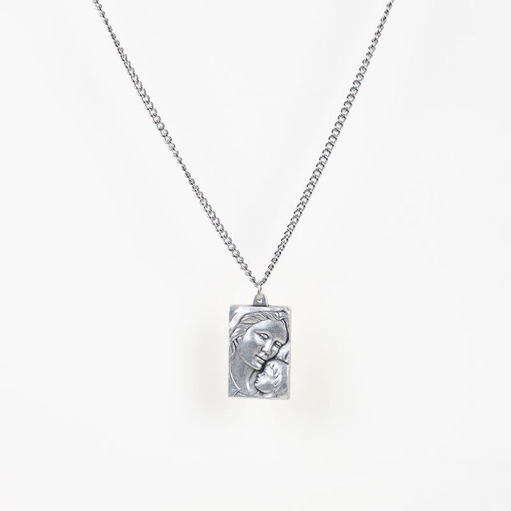 Christianartworkshop Classic Style Madonna And Child Crafted Embossed Amulet Pendant Necklace - image 5