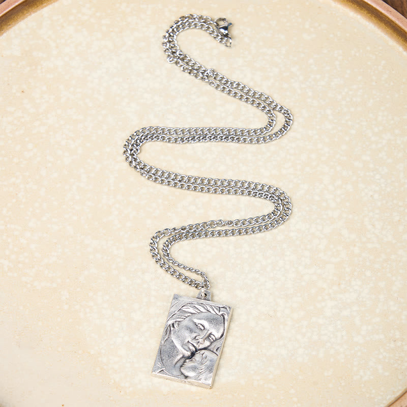 Christianartworkshop Classic Style Madonna And Child Crafted Embossed Amulet Pendant Necklace - image 4
