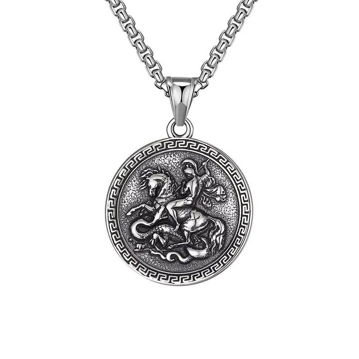 Christianartworkshop Classic Style St. George Dragon Slayer Pendant Necklace - St. George Dragon Slayer - image 1