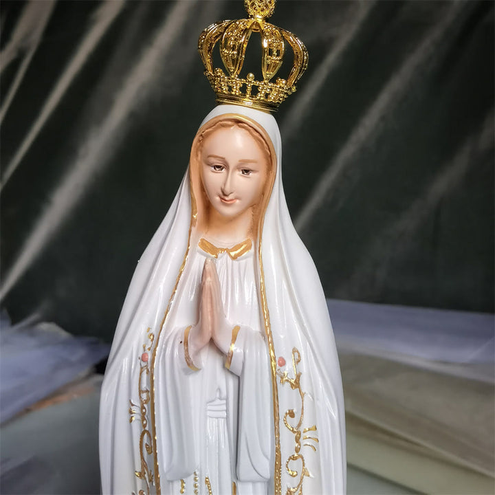 Christianartworkshop Classic Style Golden Crown Our Lady of Fatima Desktop Decorations Ornament - image 1