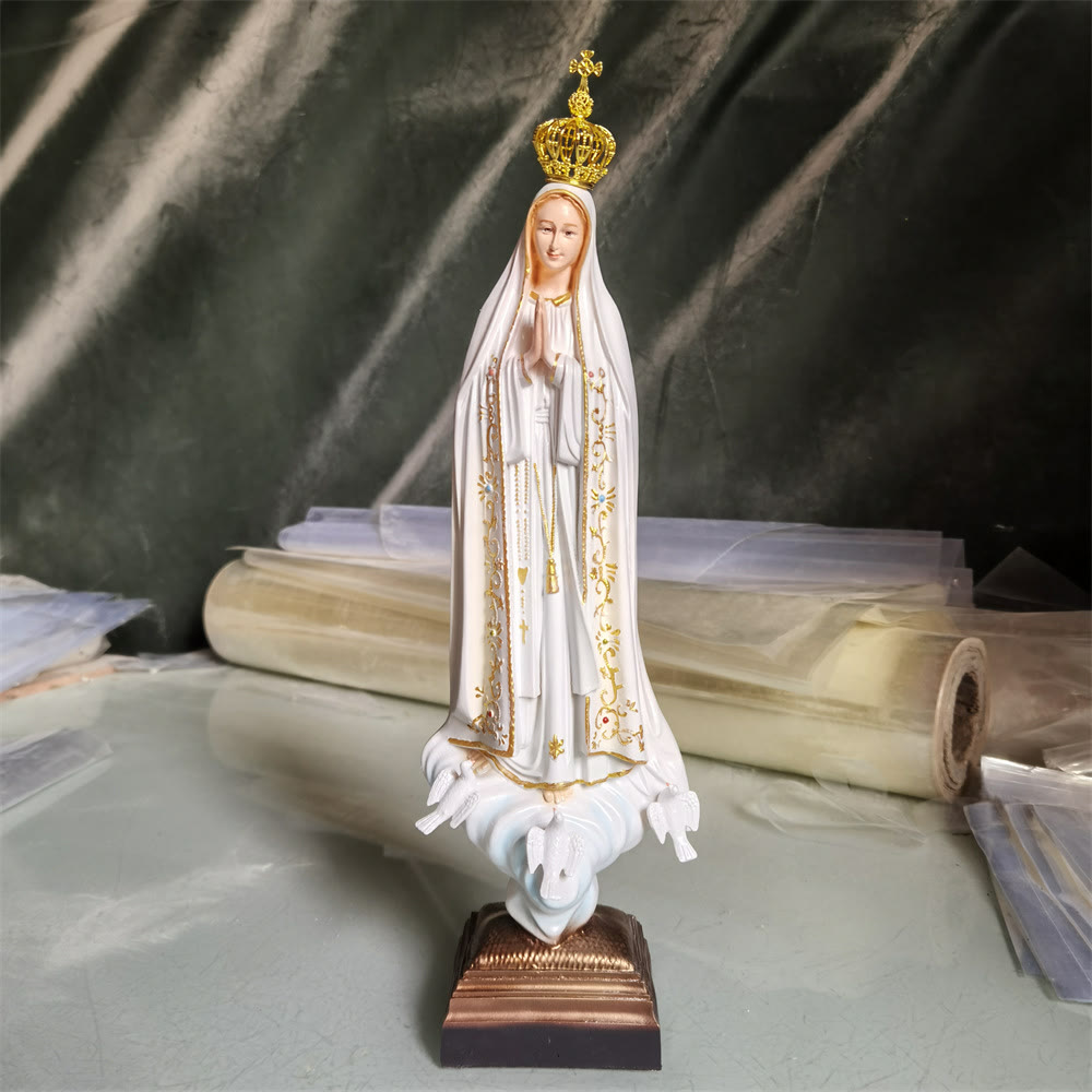 Christianartworkshop Classic Style Golden Crown Our Lady of Fatima Desktop Decorations Ornament - Our Lady of Fatima - image 1