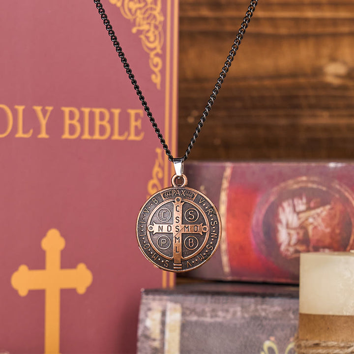 Christianartworkshop Classic Style Crafted St. Benedict Symbol Pendant Necklace(3 color) - image 3