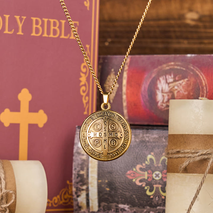 Christianartworkshop Classic Style Crafted St. Benedict Symbol Pendant Necklace(3 color) - image 5