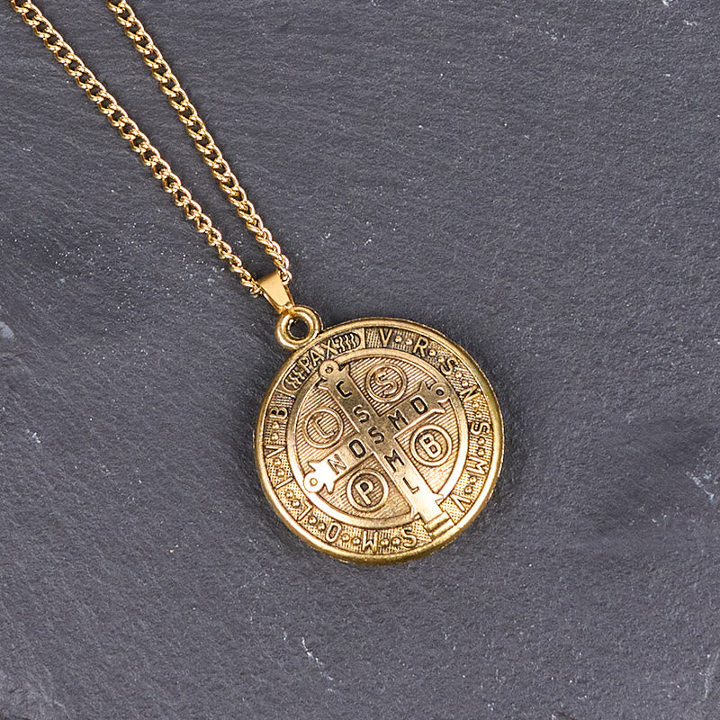 Christianartworkshop Classic Style Crafted St. Benedict Symbol Pendant Necklace(3 color) - image 9