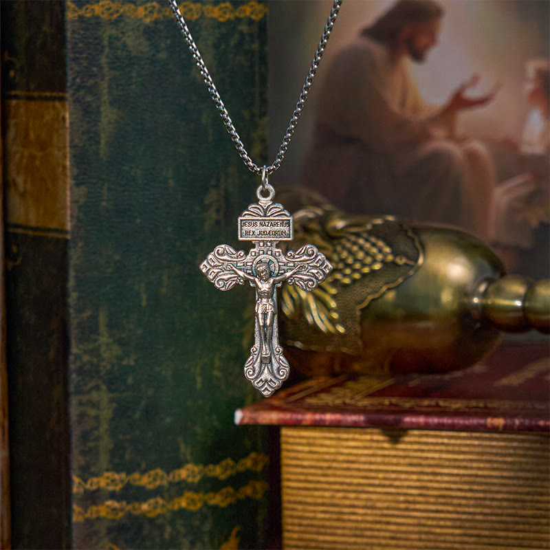 Christianartworkshop Classic Style Divine Crafted Crucifix Jesus Cross Pendant Necklace - image 2