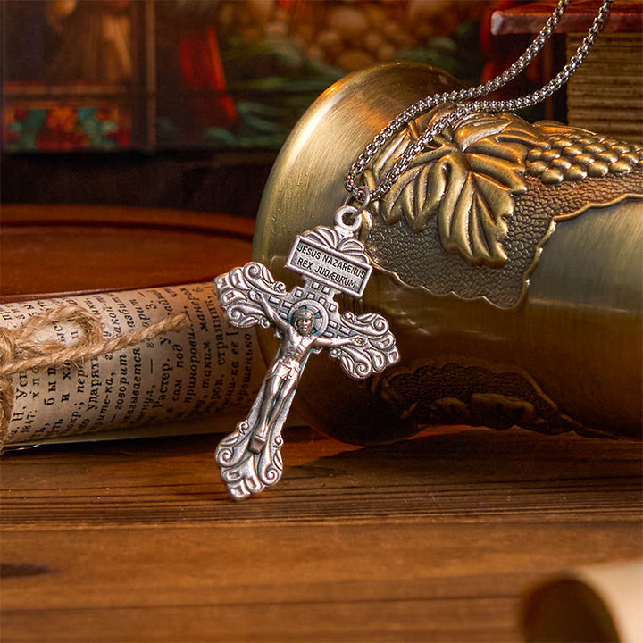 Christianartworkshop Classic Style Divine Crafted Crucifix Jesus Cross Pendant Necklace - Crucifix - image 1