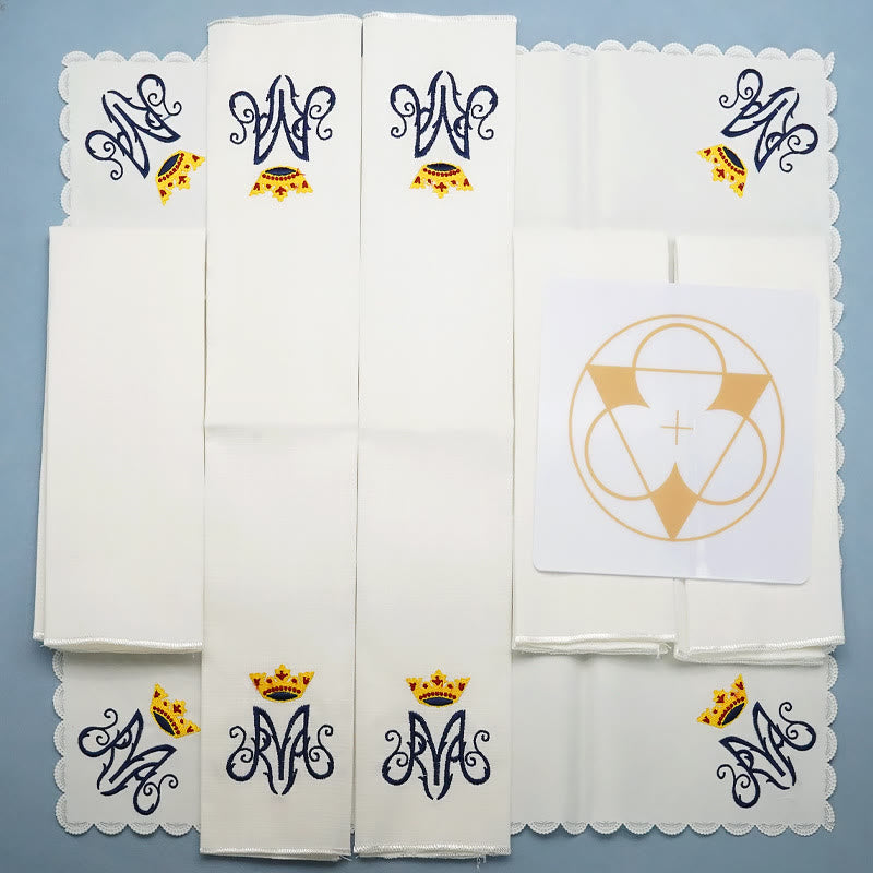 Christianartworkshop Classic Style Divine Our Lady's Crown Altar Linen Set - image 2