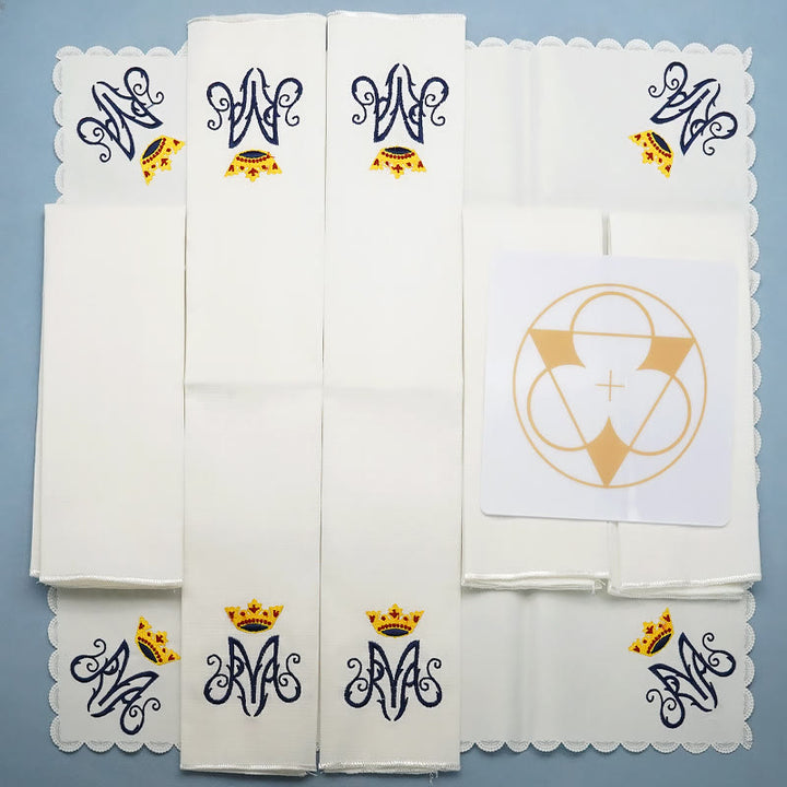 Christianartworkshop Classic Style Divine Our Lady's Crown Altar Linen Set - image 1