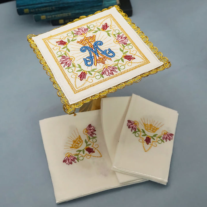 Christianartworkshop Classic Style Marian Floral Grace Altar Linen Set - Our Lady - image 1