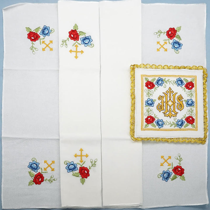 Christianartworkshop Classic Style Sacred IHS Floral Devotion Altar Linen Set - image 5