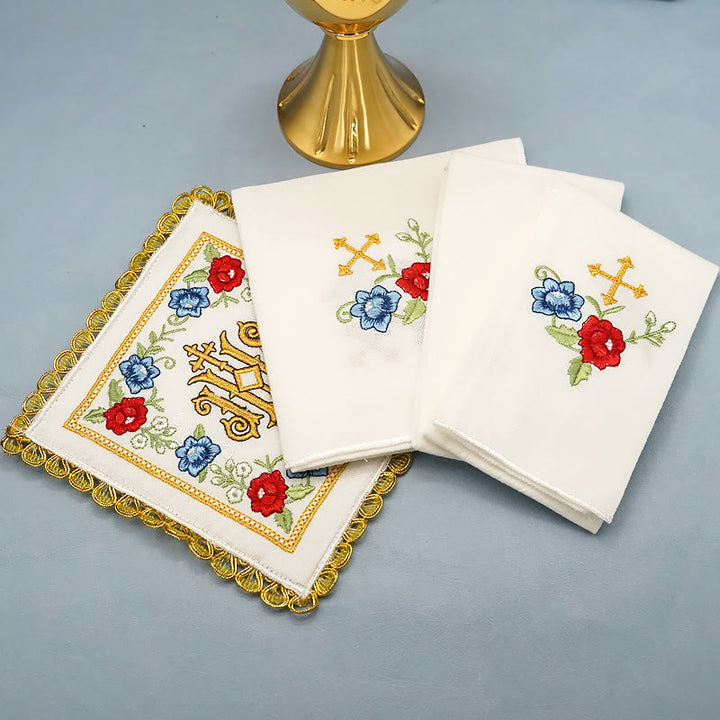 Christianartworkshop Classic Style Sacred IHS Floral Devotion Altar Linen Set - image 4
