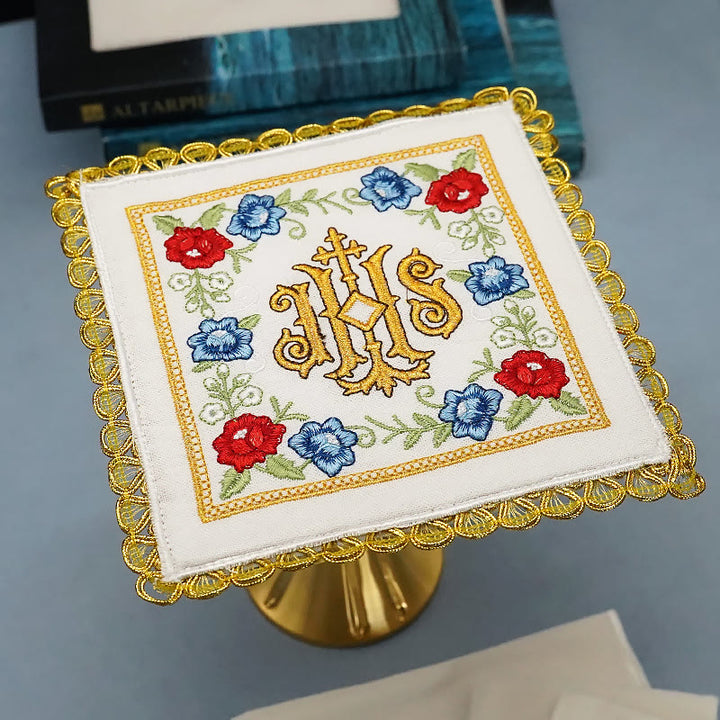 Christianartworkshop Classic Style Sacred IHS Floral Devotion Altar Linen Set - image 7