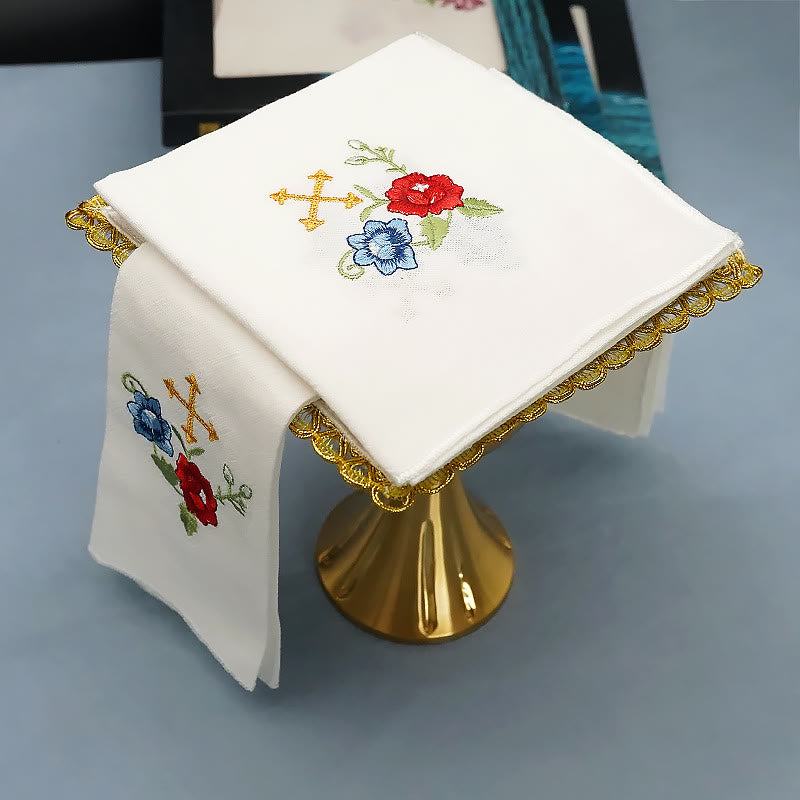 Christianartworkshop Classic Style Sacred IHS Floral Devotion Altar Linen Set - image 6