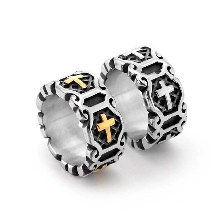 Christianartworkshop Modern Style Sacred Cross Elegant Pattern Ring - image 6