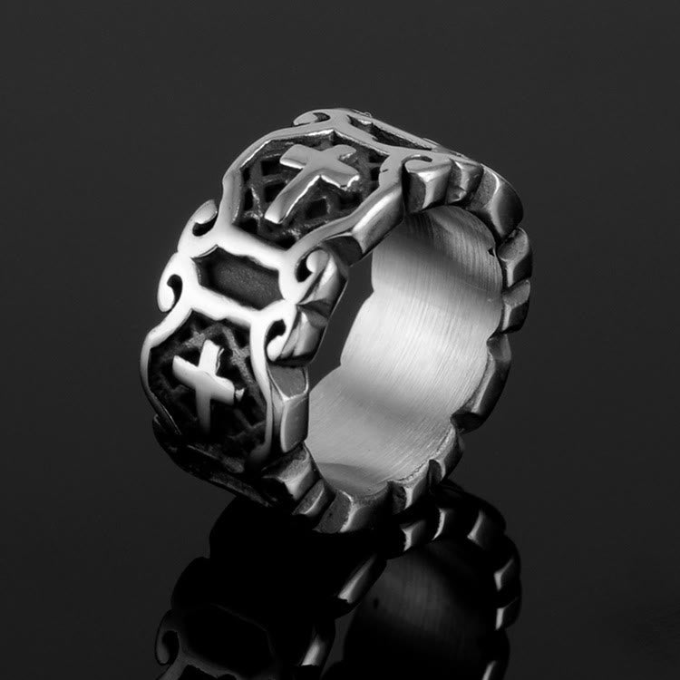 Christianartworkshop Modern Style Sacred Cross Elegant Pattern Ring - image 4