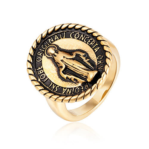 Christianartworkshop Classic Style Virgin Mary Medallion Blessing Ring - image 4