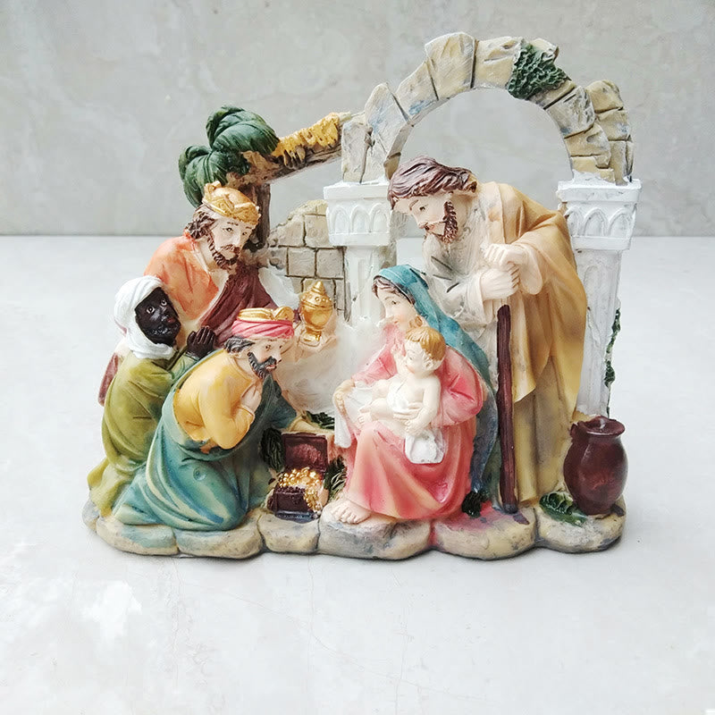 Christianartworkshop Classic Style Archway Wall Nativity Scene Desktop Decorations Ornament - Nativity Scene - image 1