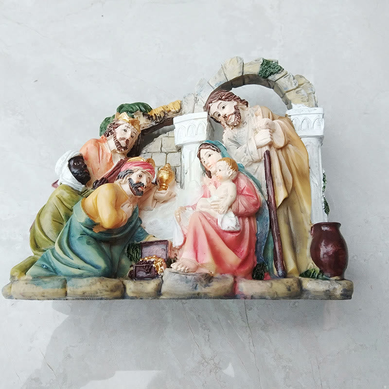 Christianartworkshop Classic Style Archway Wall Nativity Scene Desktop Decorations Ornament - image 1