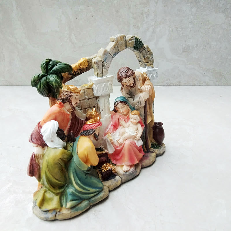 Christianartworkshop Classic Style Archway Wall Nativity Scene Desktop Decorations Ornament - image 2