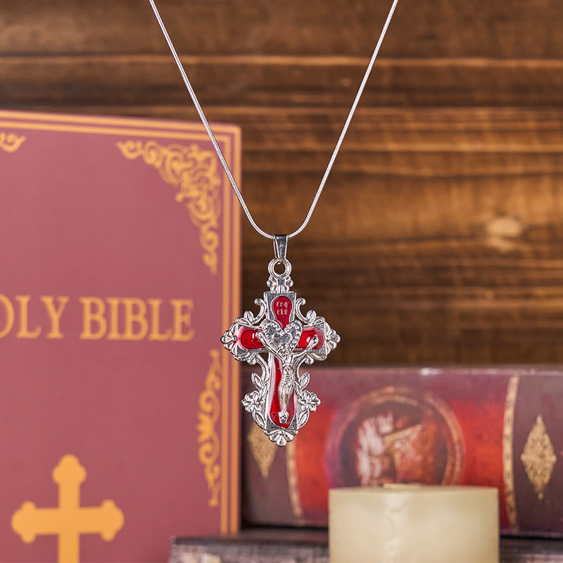 Christianartworkshop 4 Color Classic Style Jesus Cross Faith Crucifix Pendant Necklace - image 9