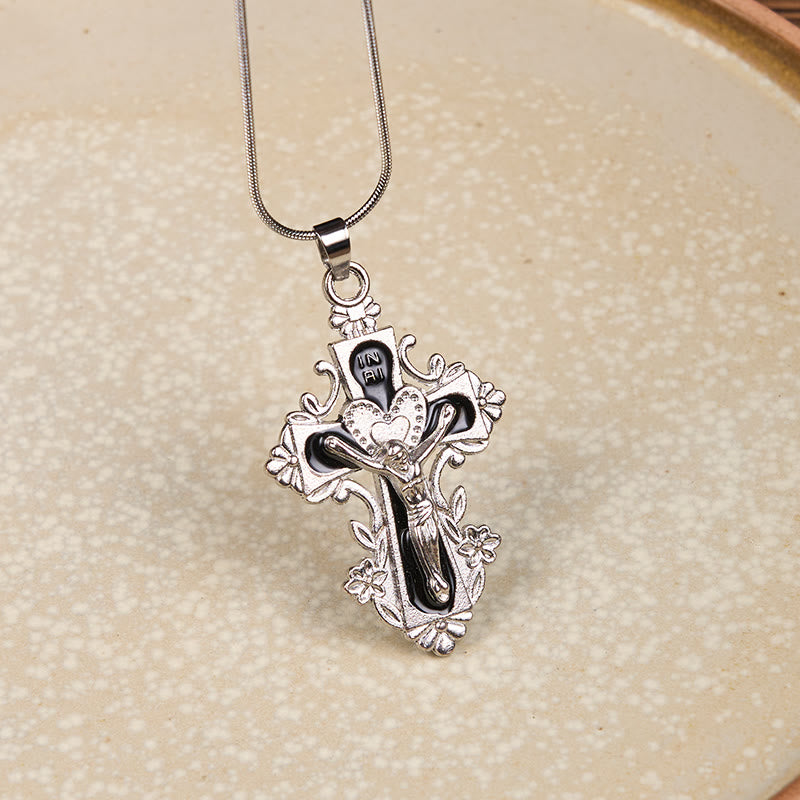 Christianartworkshop 4 Color Classic Style Jesus Cross Faith Crucifix Pendant Necklace - Black - image 6