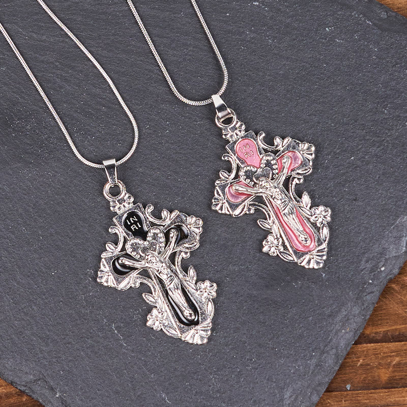 Christianartworkshop 4 Color Classic Style Jesus Cross Faith Crucifix Pendant Necklace - image 5