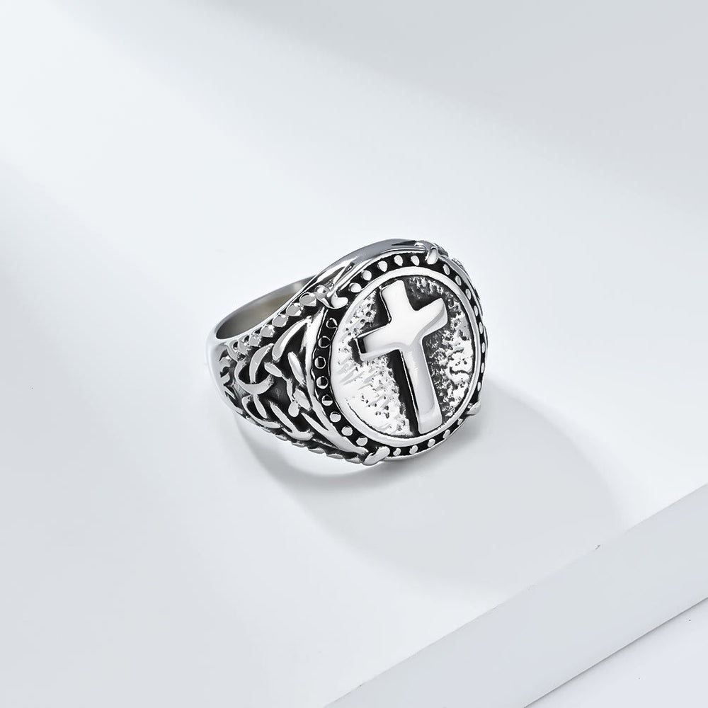Christianartworkshop Minimalist Style Cross Divine Faith Heavy Duty Ring - Silver - US12 - image 2